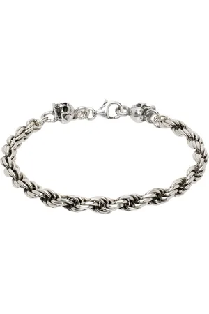 EMANUELE BICOCCHI Bracelet argenté à breloques de crâne exclusif à SSENSE
