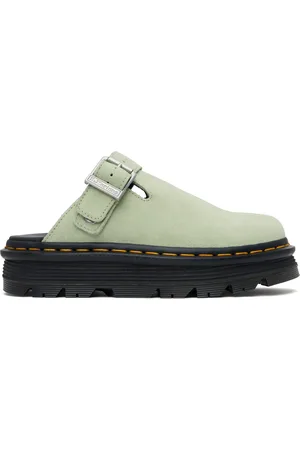 Dr. Martens Flâneurs à enfiler verts en suède à semelle Zebzag et à plateforme