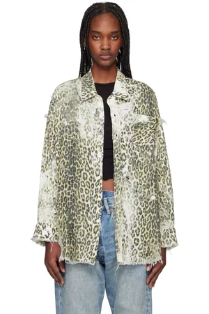 R13 Chemise beige à coutures effilochées et à emmanchures basses