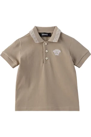 VERSACE Bébé | Polo taupe à motif Greca