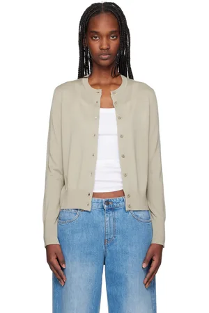Filippa K Cardigan court gris en laine mérinos