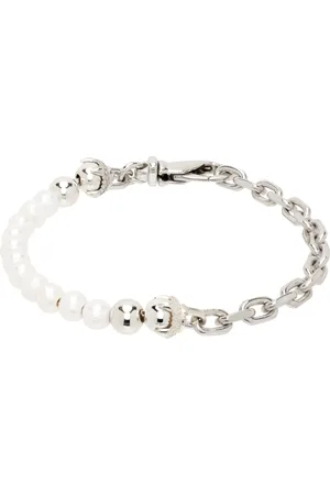 EMANUELE BICOCCHI Bracelet argenté à perles exclusif à SSENSE