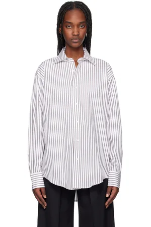Filippa K Chemise blanc et brun à rayures