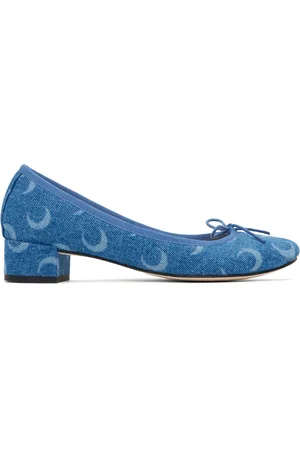 Marine Serre Chaussures à talon Camille bleues à logos imprimés au laser édition Repetto
