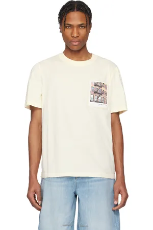 Helmut Lang T-shirt blanc cassé à image de carte postale