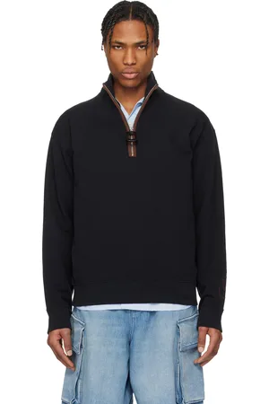 J.W.Anderson Pull molletonné noir à demi-glissière