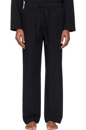 Tekla Pantalon de pyjama noir en popeline
