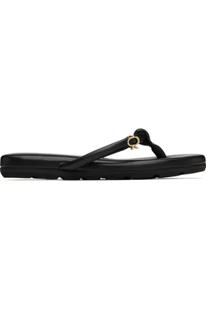 Gianvito Rossi Sandales Fiji noires en cuir nappa