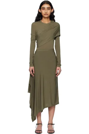 Helmut Lang Robe midi Protection kaki