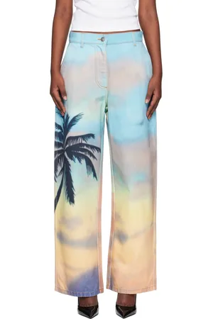 Palm Angels Jean ample multicolore à image de lever du soleil et de palmier