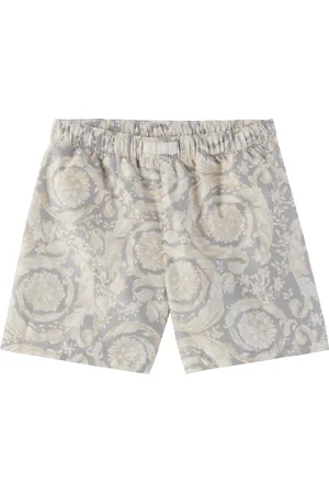VERSACE Enfant | Maillot de bain gris à motif Barocco