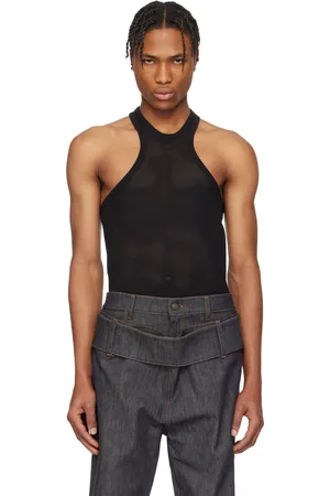 Courrèges Débardeur blanc en filet scuba