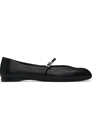 Max Mara Ballerines noires à boucle graphique