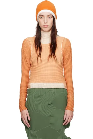Issey Miyake Col roulé étagé brun clair - COLOR PLEATS