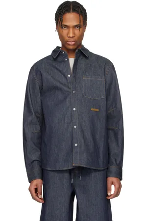 Helmut Lang Chemise indigo en denim à manches incurvées
