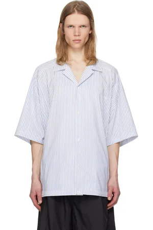 JUUN.J Chemise à manches courtes Coach bleu à rayures