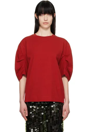 DRIES VAN NOTEN T-shirt rouge à plis