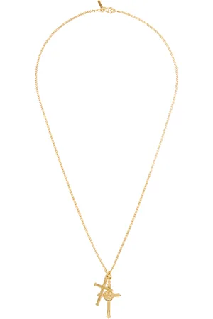 EMANUELE BICOCCHI Collier doré à deux pendentifs de croix