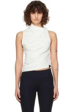 Courrèges Débardeur drapé blanc en jersey