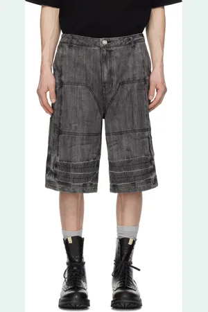JUUN.J Short long gris en denim à effet délavé