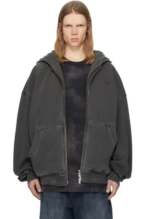 JUUN.J Pull à capuche étagé teint gris