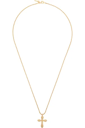 EMANUELE BICOCCHI Collier doré en chaine fine à pendentif de croix exclusif à SSENSE