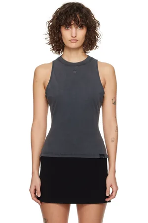 Courrèges Débardeur ajusté délavé à la pierre gris
