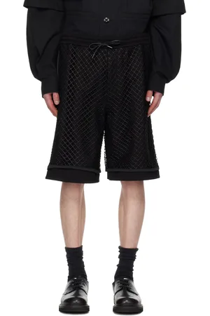 JUUN.J Short étagé noir à empiècement en filet