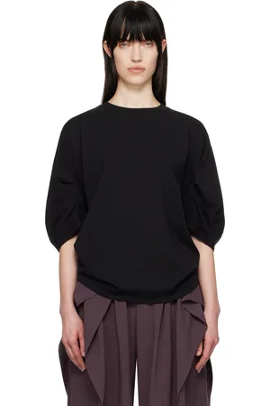 DRIES VAN NOTEN T-shirt noir à plis