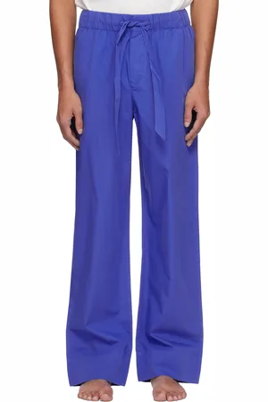 Tekla Pantalon de pyjama bleu en popeline