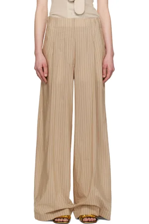 DRIES VAN NOTEN Pantalon beige à rayures