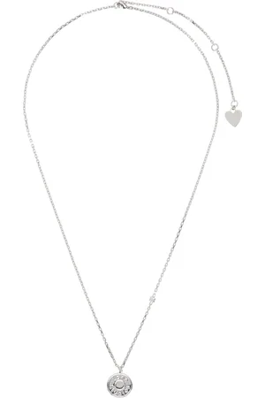 Acne Studios Collier argenté à pendentif à logo