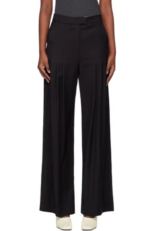 REMAIN Birger Christensen Pantalon ample noir en tissu de costume