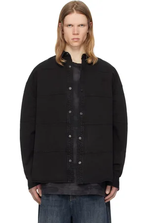 JUUN.J Chemise noire en denim à coutures horizontales