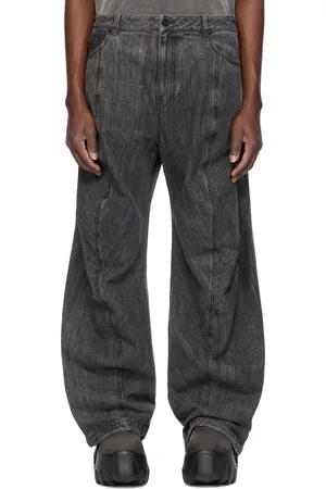 JUUN.J Jean gris en denim lavé à coutures à l