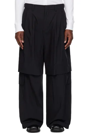 JUUN.J Pantalon noir en coton à panneaux amovibles