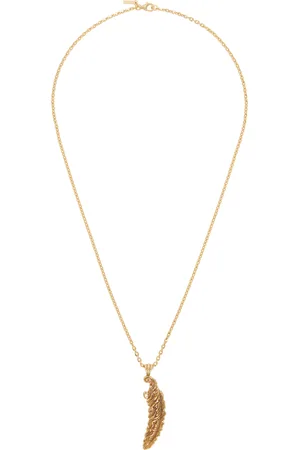 EMANUELE BICOCCHI Collier doré à pendentif de plume