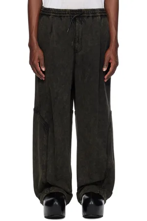 JUUN.J Pantalon de survêtement ample teint en plongée kaki
