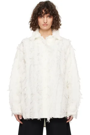 Recto Chemise surdimensionnée blanche à franges