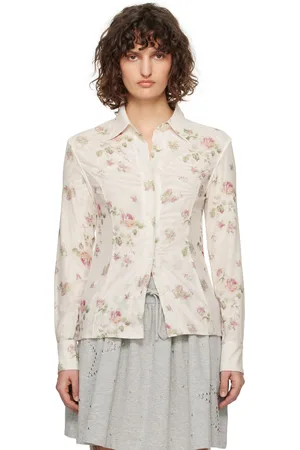 OPEN YY Chemise en filet double face à motif imprimé