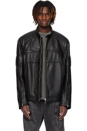JUUN.J Blouson motard noir en cuir synthétique