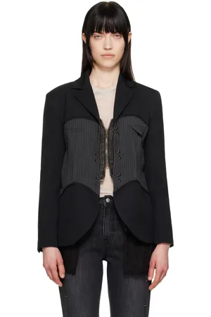 Andersson Bell Veston noir à panneau de style corset intégré