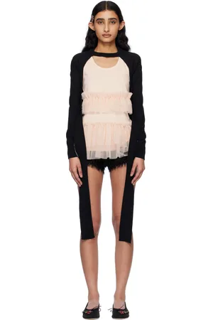 Simone Rocha Cardigan écourté noir à découpe