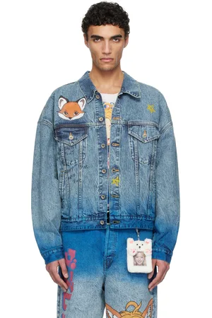 DOUBLET Blouson bleu en denim à image d