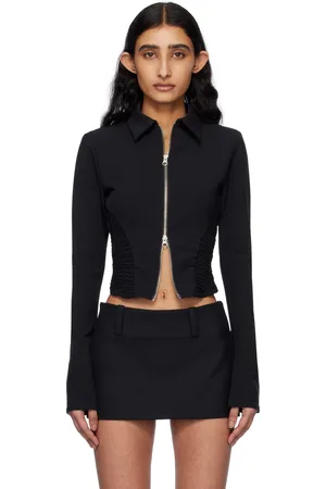 DANIELLE GUIZIO Blouson Apolline noir à smocks