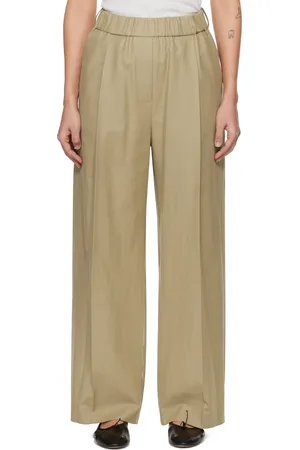 Recto Pantalon ample contrasté beige à panneaux