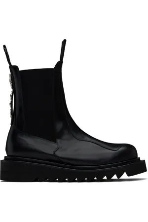 TOGA VIRILIS Bottes chelsea noires en cuir de veau exclusives à SSENSE