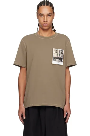 Helmut Lang T-shirt brun à image de carte postale