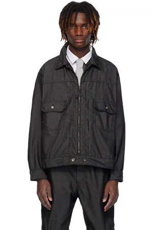 ENGINEERED GARMENTS Blouson camionneur noir en denim