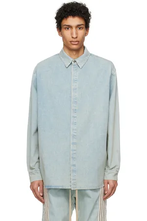 FEAR OF GOD Chemise bleue en denim à effet délavé - Eighth